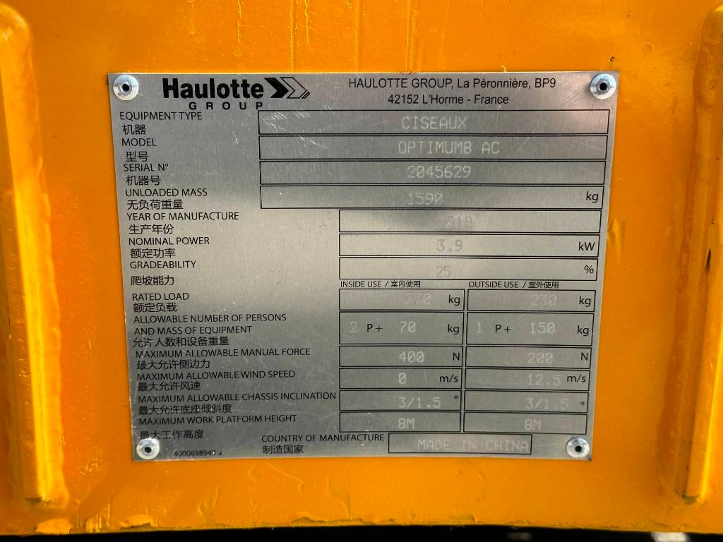 Haulotte OPTIMUM 8 Plataformas tijera