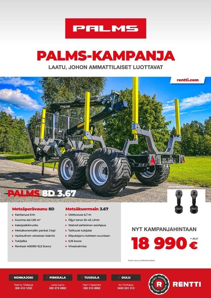 Palms 8D 3.67 Sähköisellä esiohjauksella Metsäperävaunut