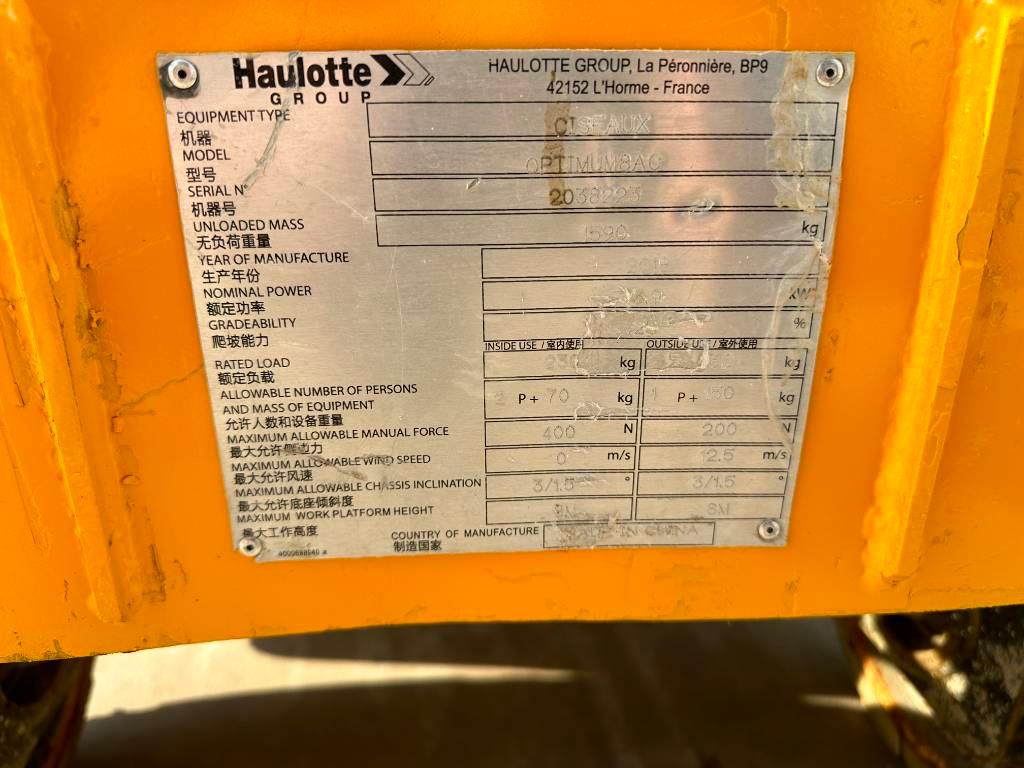 Haulotte OPTIMUM 8 Nacelle ciseaux