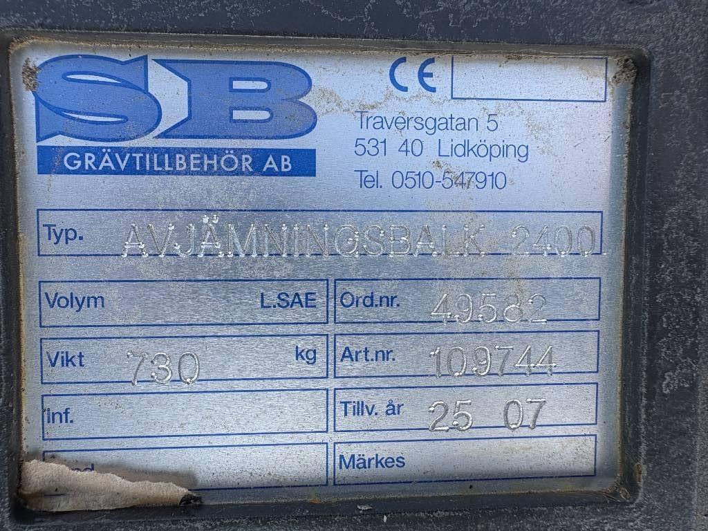 SB Grävtillbehör Avjämningsbalk 2400 Övriga