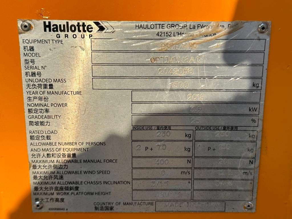 Haulotte OPTIMUM 8 Plataformas tijera