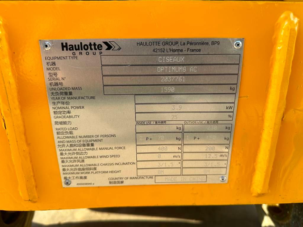 Haulotte OPTIMUM 8 Plataformas tijera