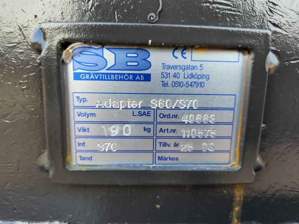 SB Grävtillbehör Adapter S60 Mekanisk låsning Redskapsfäste/ adaptrar