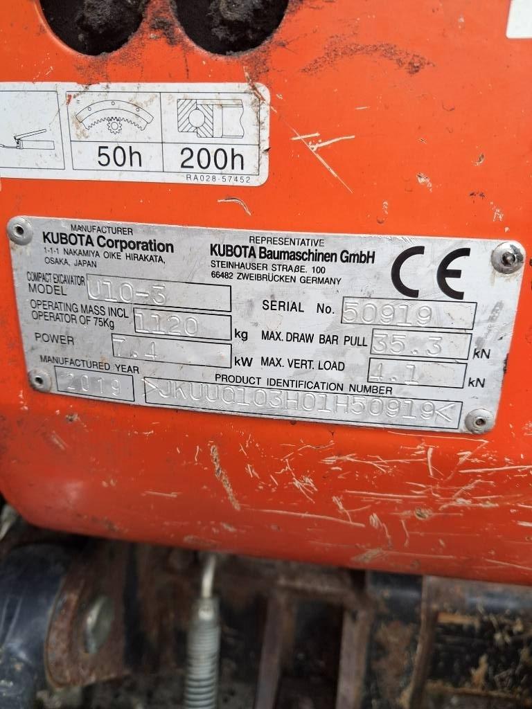 Kubota U 10-3 Minigravemaskiner