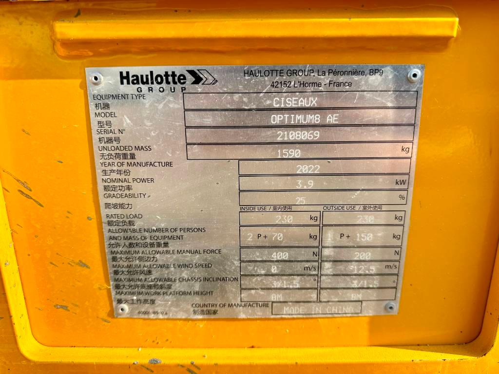Haulotte OPTIMUM 8 Plataformas tijera
