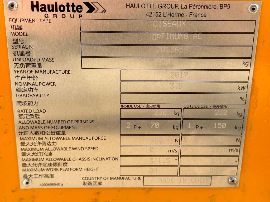 Haulotte OPTIMUM 8 Plataformas tijera