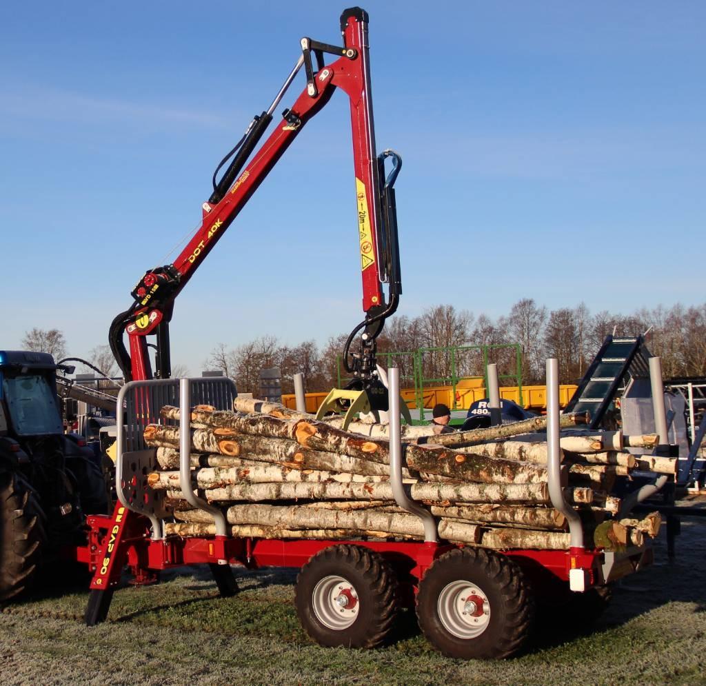 Tajfun GAP 90 Huggarvagn med kran DOT 40K Demo Skogsvagnar