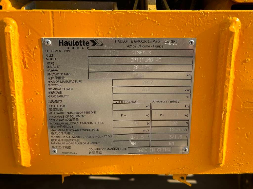Haulotte OPTIMUM 8 Plataformas tijera
