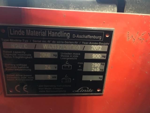 Linde N20C/132 Mažų aukščių užsakytų prekių krautuvai