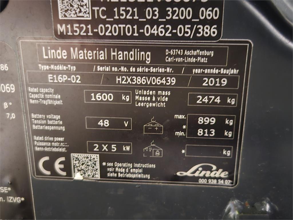 Linde E16P LI-ION Elektriniai šakiniai krautuvai