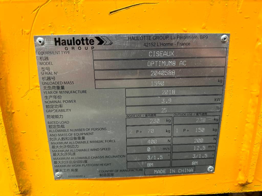 Haulotte OPTIMUM 8 Plataformas tijera