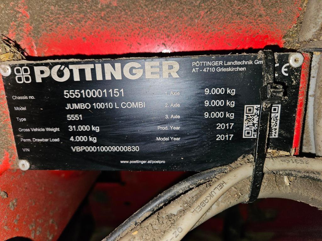 Pöttinger JUMBO 10010L COMBI Selvlæssende vogne
