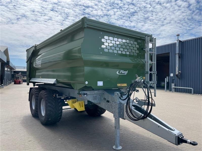 Fliegl TMK 160 Fox med 400 mm kornoverbygning. Rimorchi ribaltabili