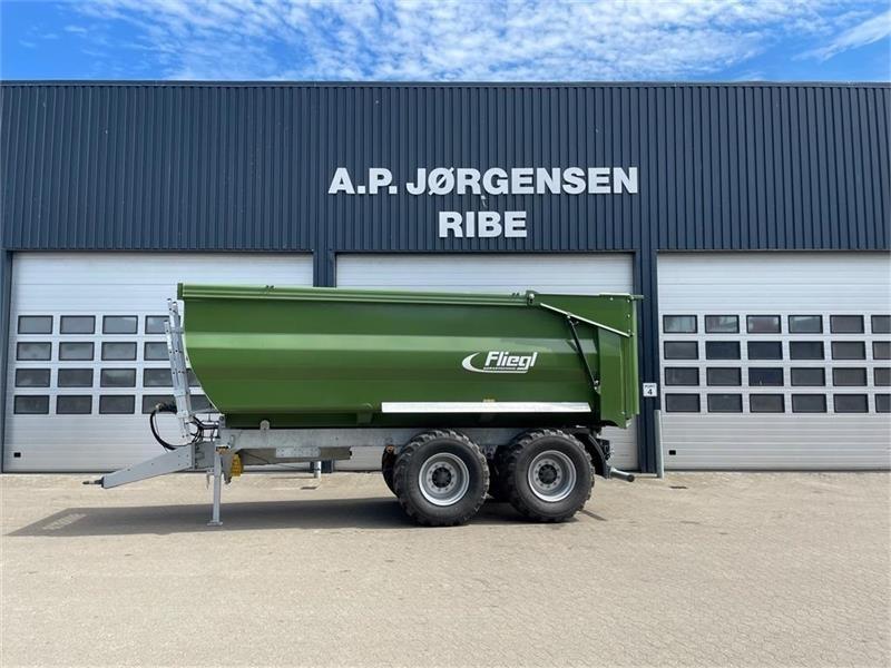Fliegl TMK 264 FOX med 400 mm kornoverbygning. Rimorchi ribaltabili