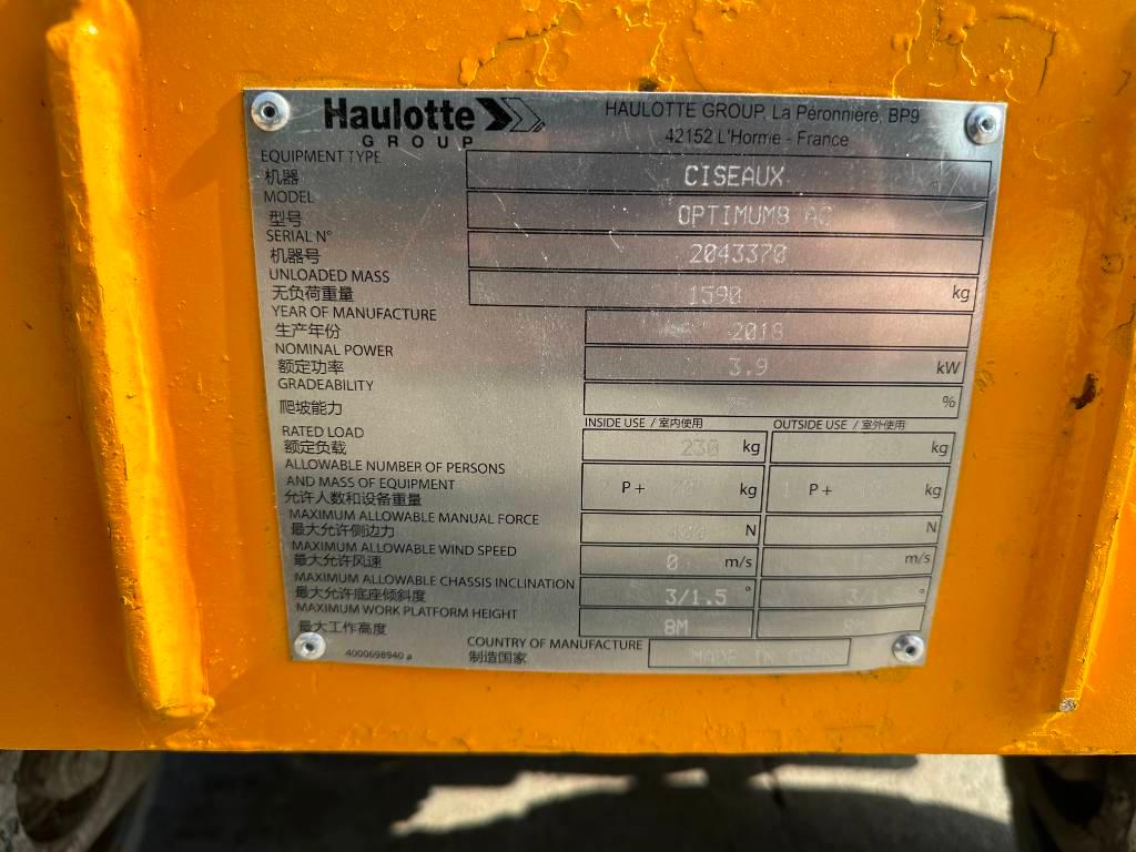 Haulotte OPTIMUM 8 Plataformas tijera