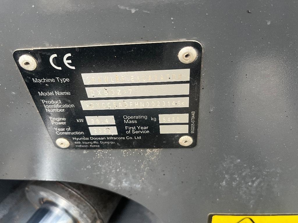Doosan DX 50 Z-7 Minigrävare < 7t