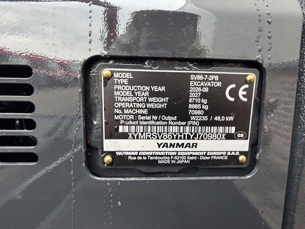 Yanmar SV86-7-2PB Midigraafmachines 7t - 12t