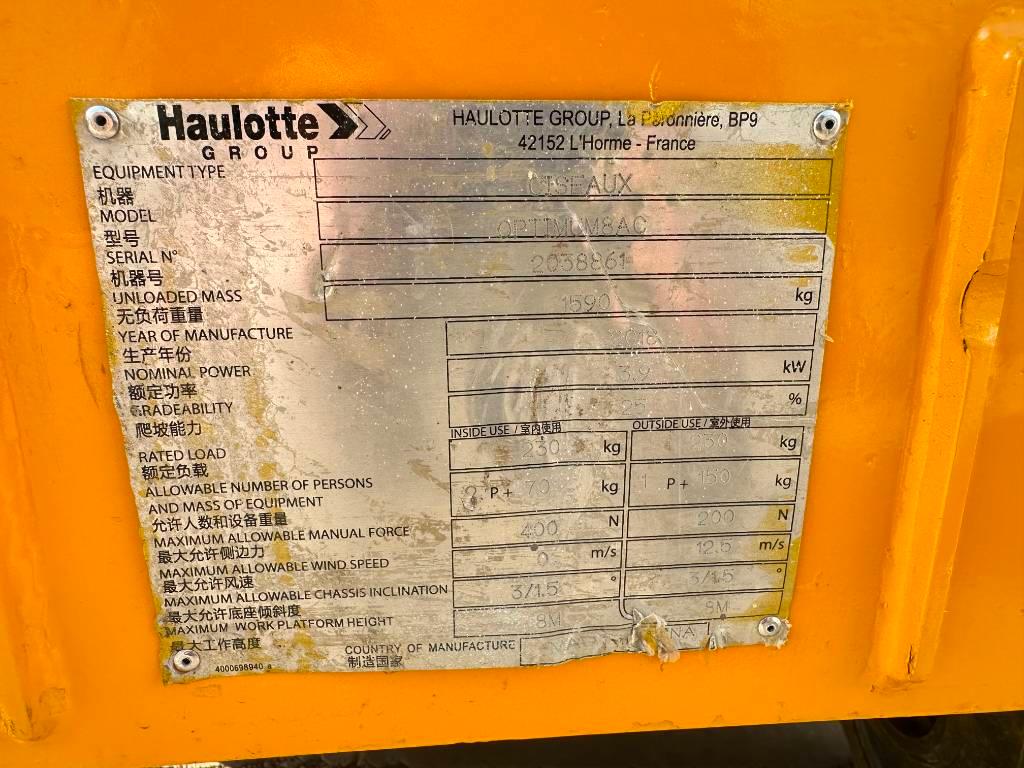 Haulotte OPTIMUM 8 Plataformas tijera