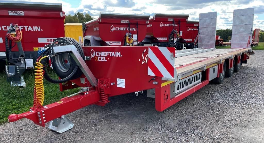 Chieftain XCEL 3-axl maskintransportkärra 28,5 ton lastvikt Flaksläp