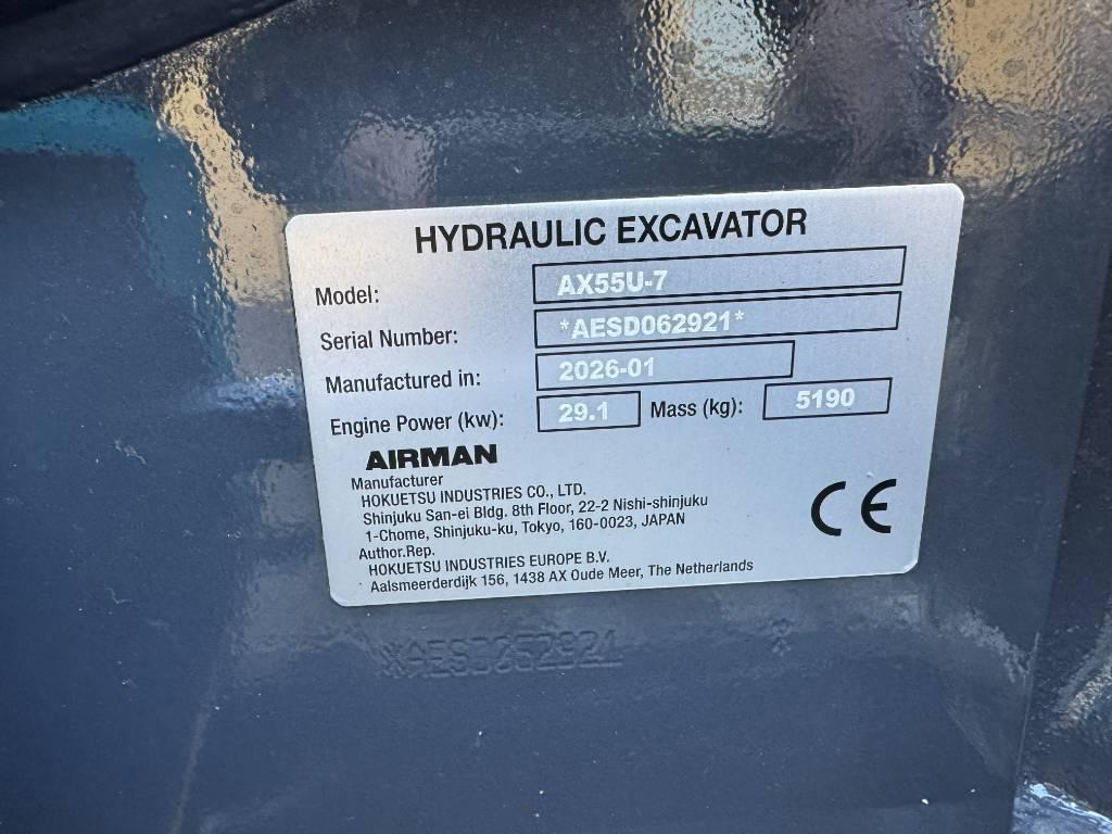 Airman AX 55U-7 Minigrävare < 7t
