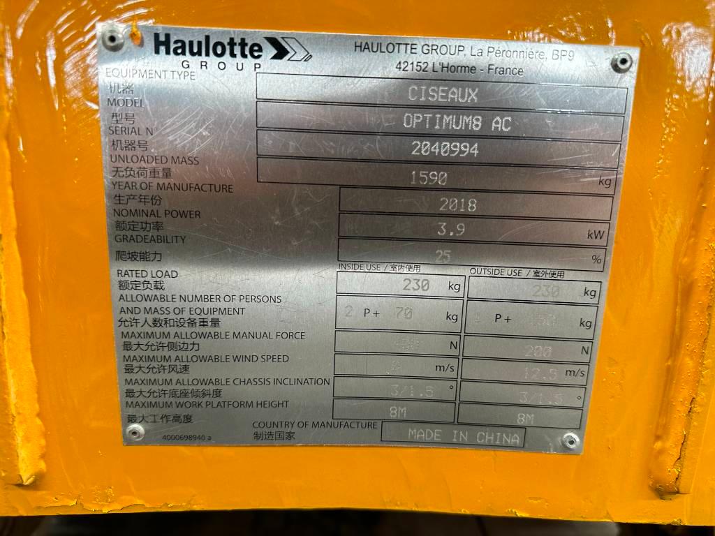 Haulotte OPTIMUM 8 Plataformas tijera