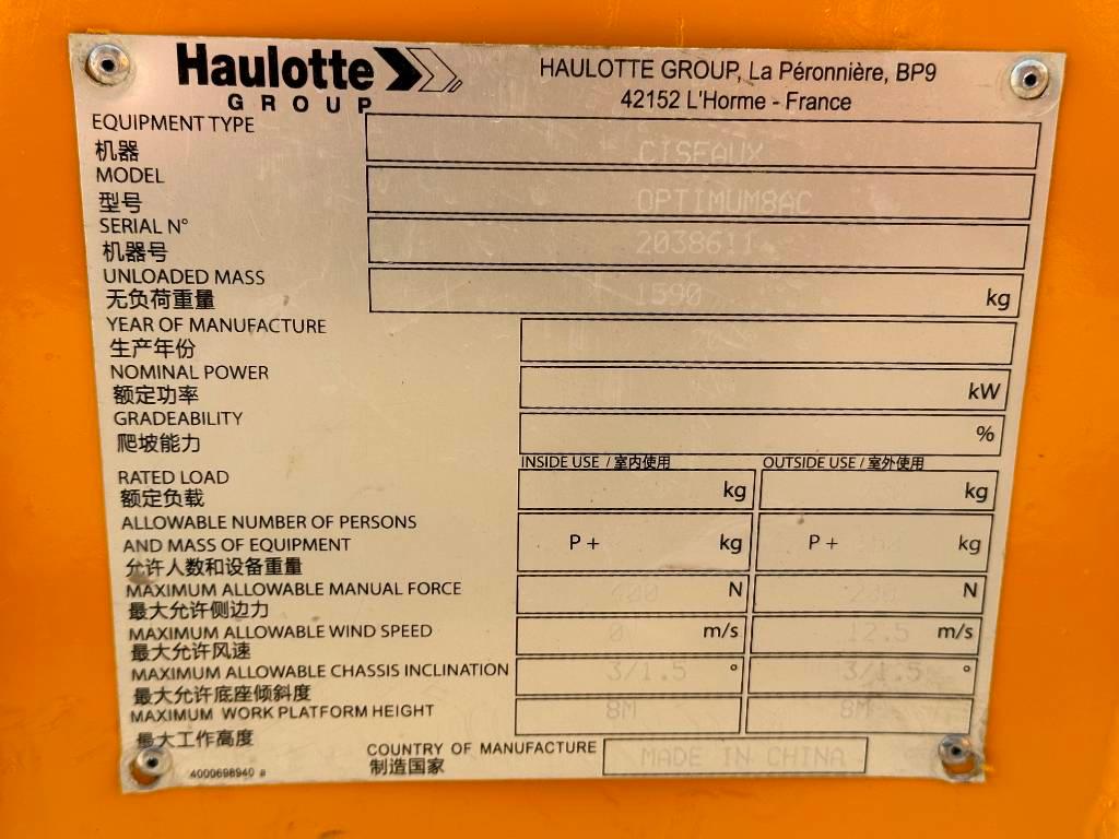 Haulotte OPTIMUM 8 Plataformas tijera