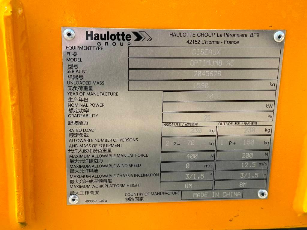 Haulotte OPTIMUM 8 Plataformas tijera