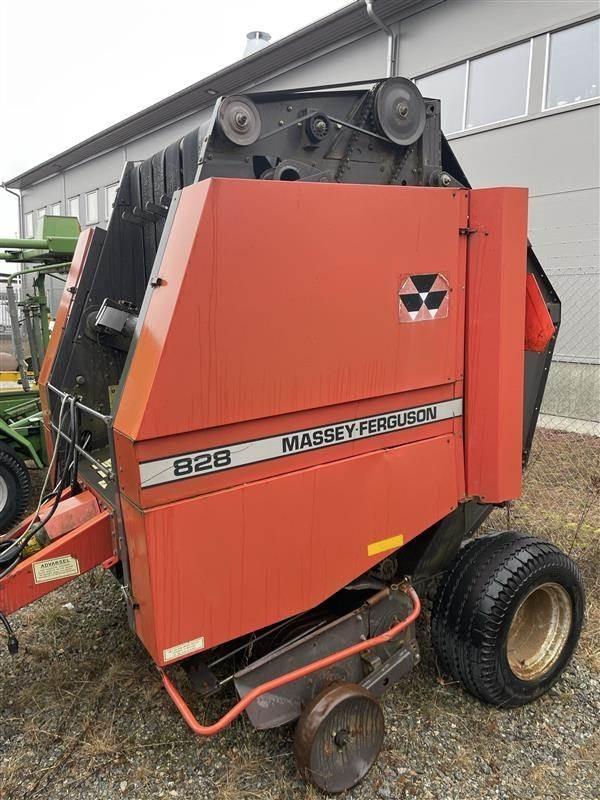 Massey Ferguson 828 + VRETEN INPLASTARE Round balers