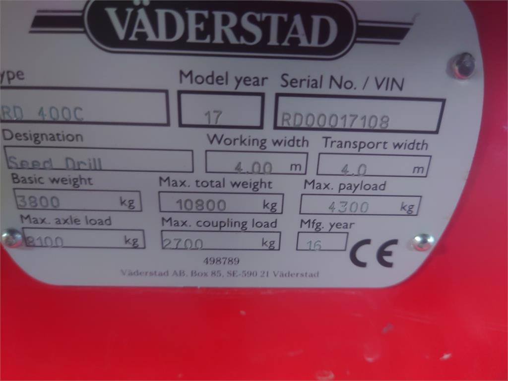 Väderstad RAPID 400 C Såmaskiner