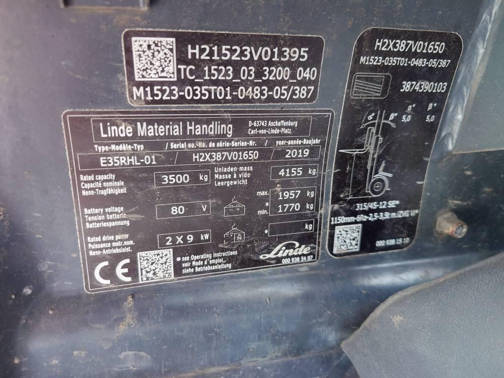 Linde E35RHL/387 Uus aku Elektriskie autoiekrāvēji