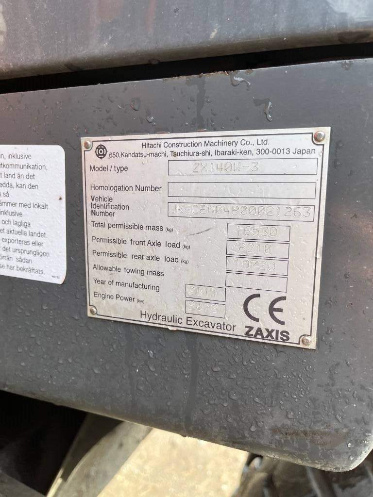 Hitachi ZX140W-3 Hjulgrävare