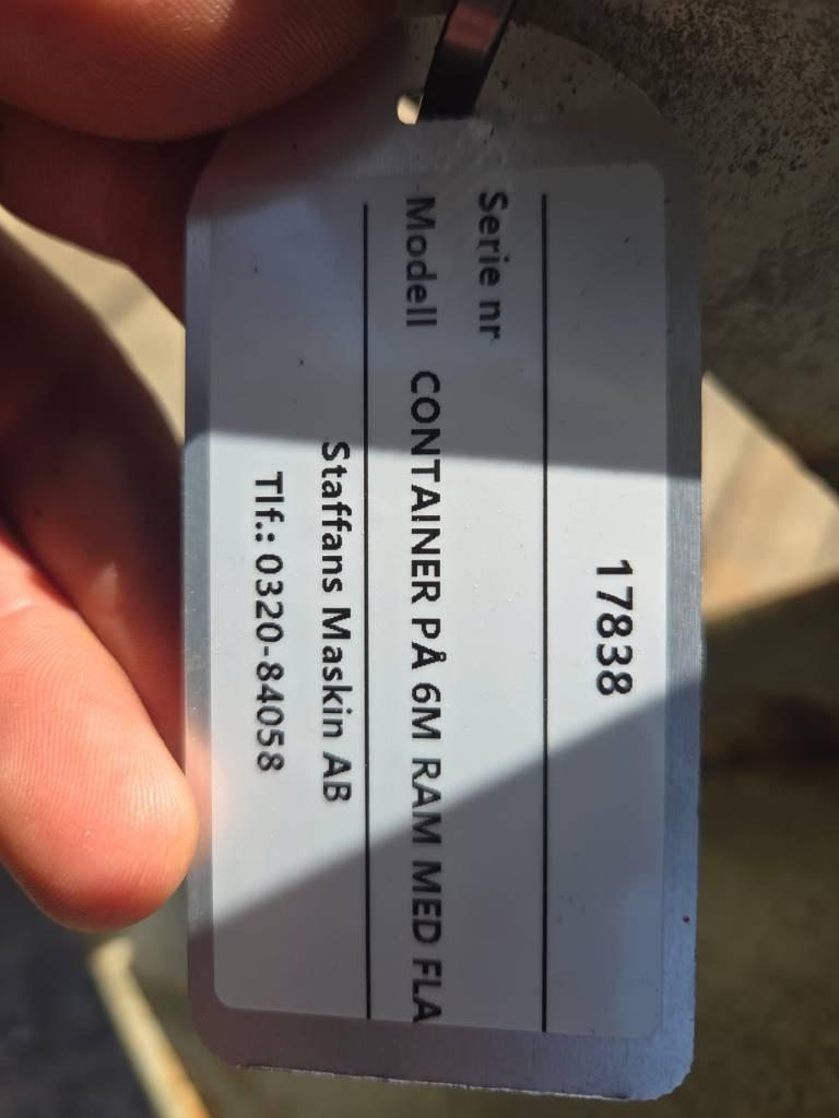 Container på ram med flak 6m Växelflak-/Containersläp