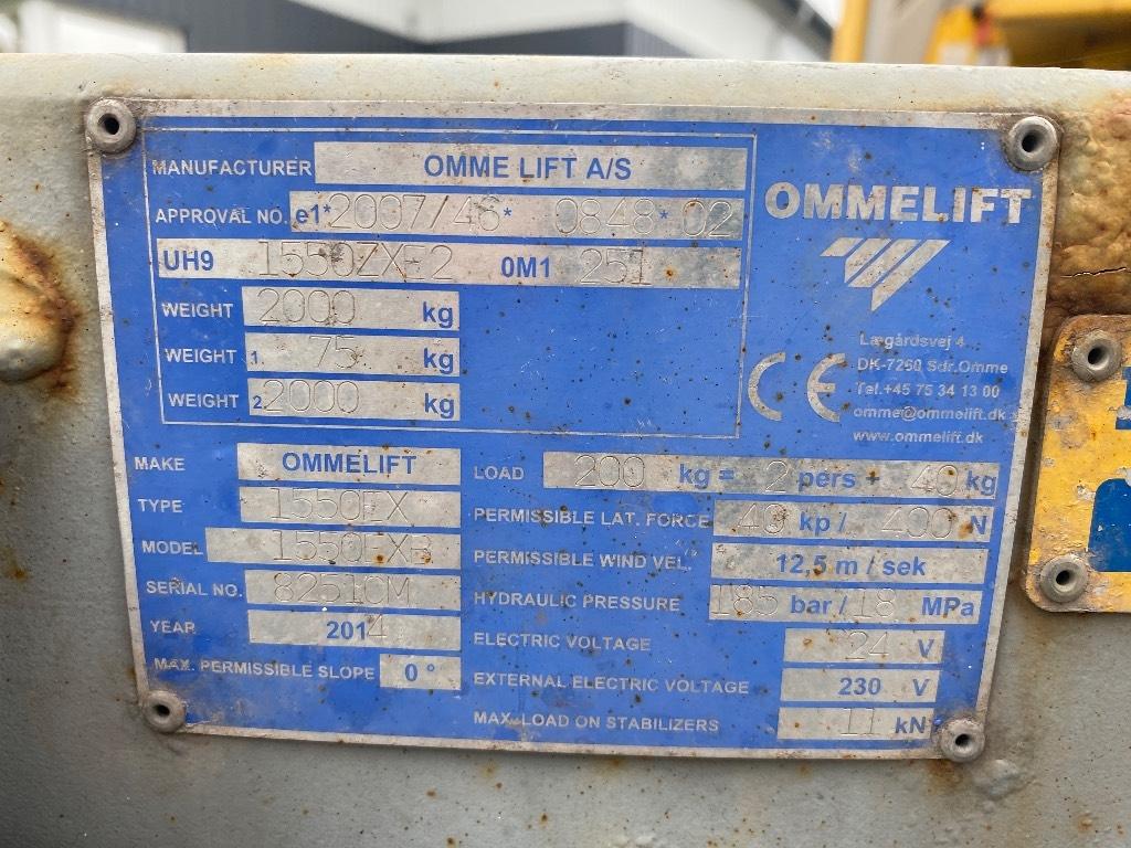 Omme 1550 EBZX Trailermonterede lifte