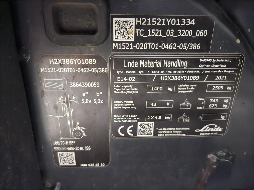 Linde E14 Electric forklifts